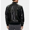 GUESS MAN LEATHER JACKET BLACK