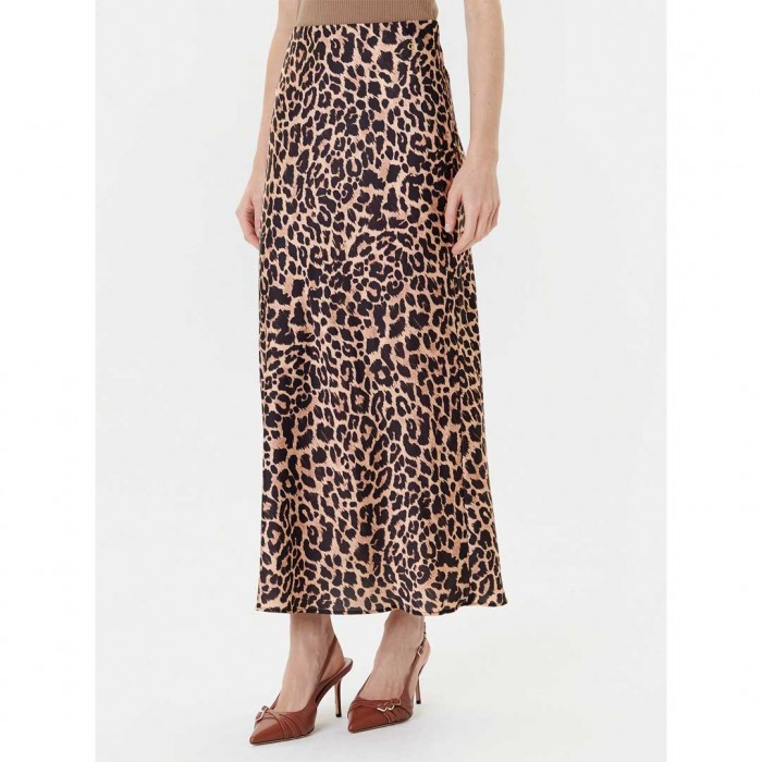 GUESS WOMAN ANIMAL PRINT SKIRT BROWN