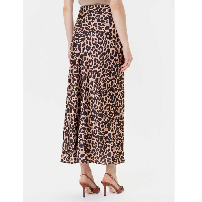 GUESS WOMAN ANIMAL PRINT SKIRT BROWN