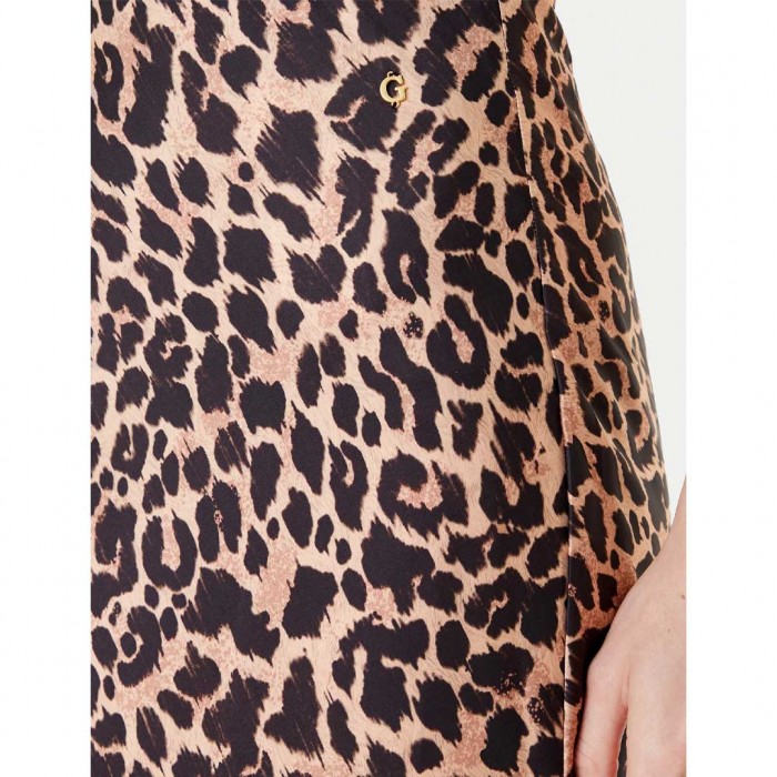 GUESS WOMAN ANIMAL PRINT SKIRT BROWN