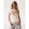 GUESS Floral triangle logo T-shirt BEIGE