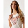 GUESS Floral triangle logo T-shirt BEIGE