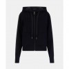 GUESS Full-zip scuba fabric hoodie BLACK
