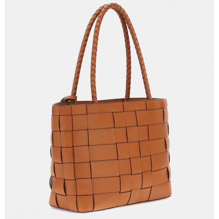 GUESS Maylee Woven Shopper BROWN
