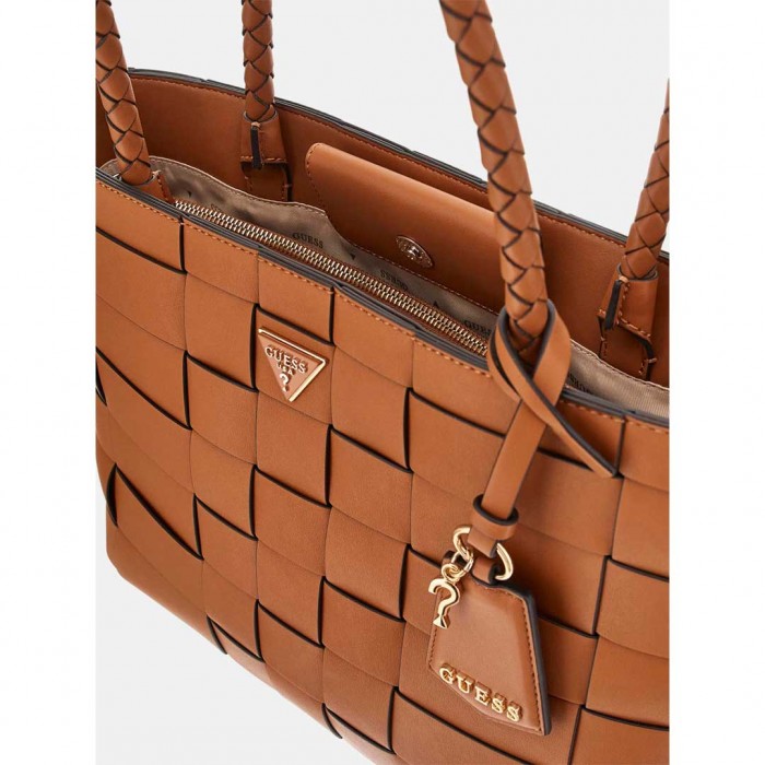GUESS Maylee Woven Shopper BROWN