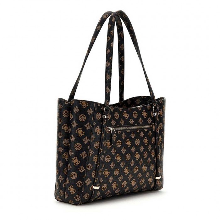 GUESS DARYNA II ELITE TOTE BAG BLACK/BROWN