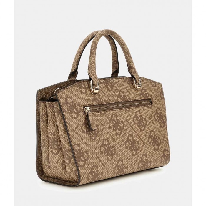 GUESS Queensland 4G Logo Handbag BROWN