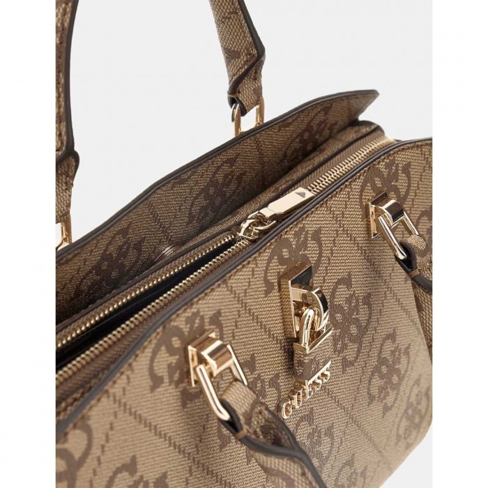 GUESS Queensland 4G Logo Handbag BROWN