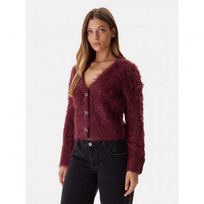 GUESS WOMAN CARDIGAN DARK RED