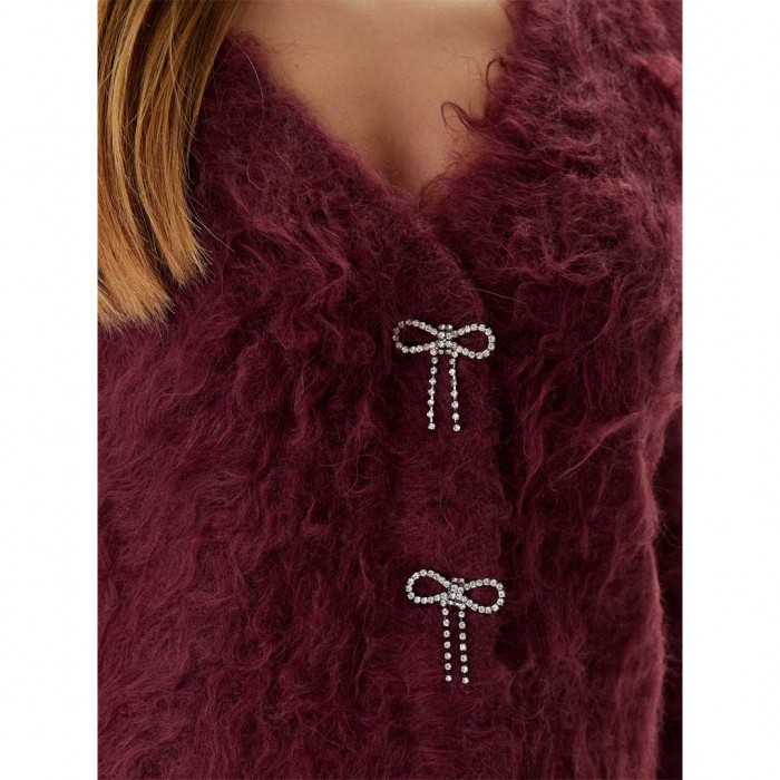 GUESS WOMAN CARDIGAN DARK RED