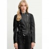 GUESS Women's Biker Artificial Leather Jacket BLACK GUESS Women's Biker Artificial Leather Jacket BLACK