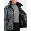 GUESS WOMAN Animal-print puffer jacket BLACK/GREY GUESS WOMAN Animal-print puffer jacket BLACK/GREY