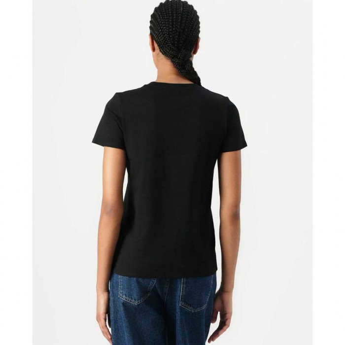 GUESS WOMAN T SHIRT WITH LOGO BLACK