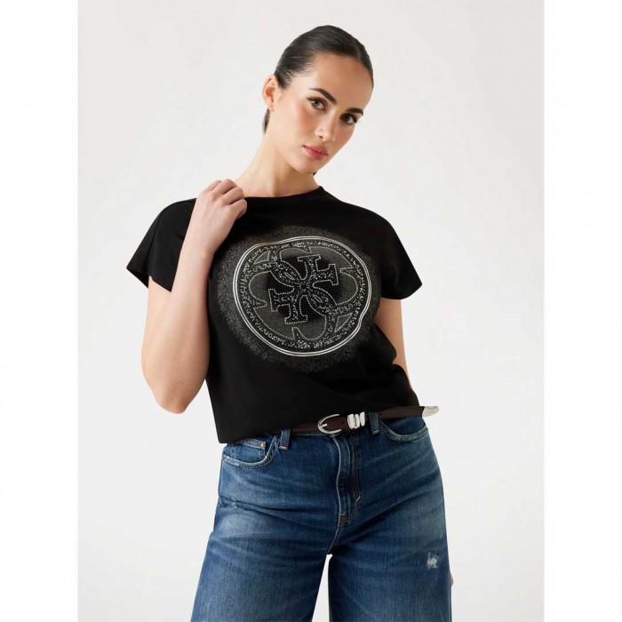GUESS Slim-fit 4G logo T-shirt BLACK