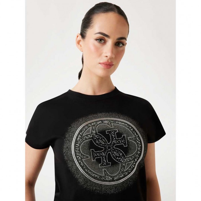 GUESS Slim-fit 4G logo T-shirt BLACK