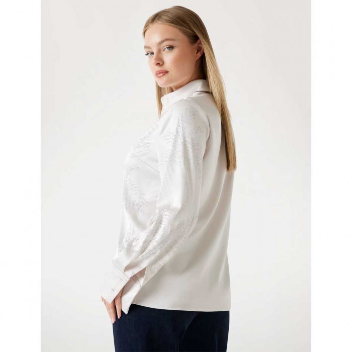 GUESS Slim-fit satin shirt WHITE
