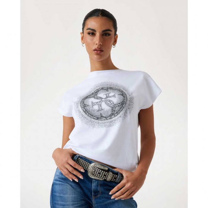 GUESS Slim-fit 4G logo T-shirt WHITE