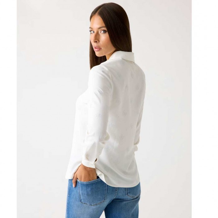 GUESS WOMAN 4G logo shirt WHITE GUESS WOMAN 4G logo shirt WHITE