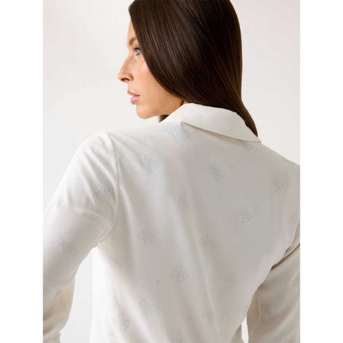 GUESS WOMAN 4G logo shirt WHITE