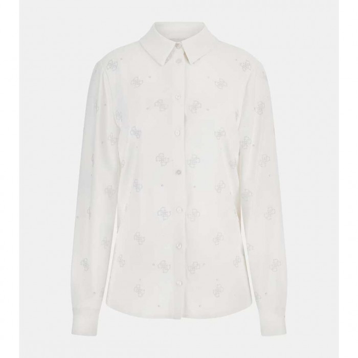 GUESS WOMAN 4G logo shirt WHITE