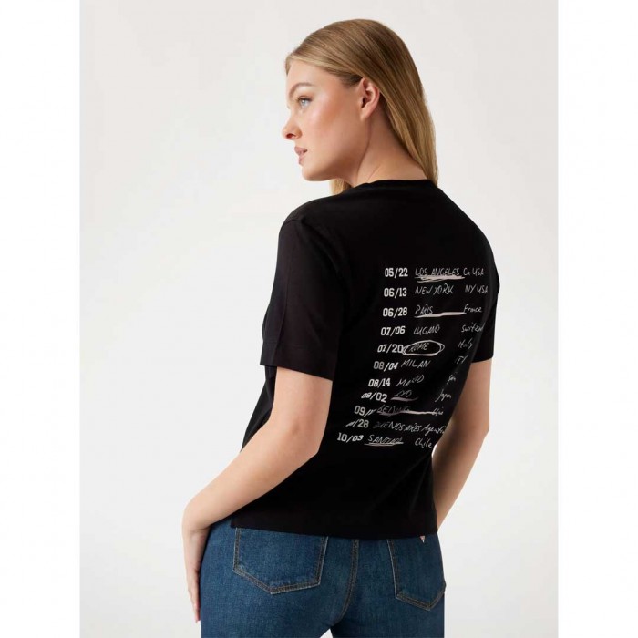 GUESS Boxy logo T-shirt BLACK