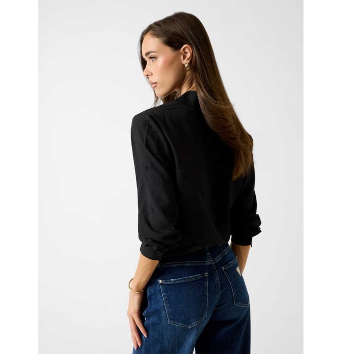 GUESS WOMAN 4G logo shirt BLACK GUESS WOMAN 4G logo shirt BLACK