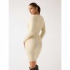 GUESS WOMAN Twin-set cable-knit midi dress BEIGE GUESS WOMAN Twin-set cable-knit midi dress BEIGE
