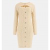 GUESS WOMAN Twin-set cable-knit midi dress BEIGE GUESS WOMAN Twin-set cable-knit midi dress BEIGE