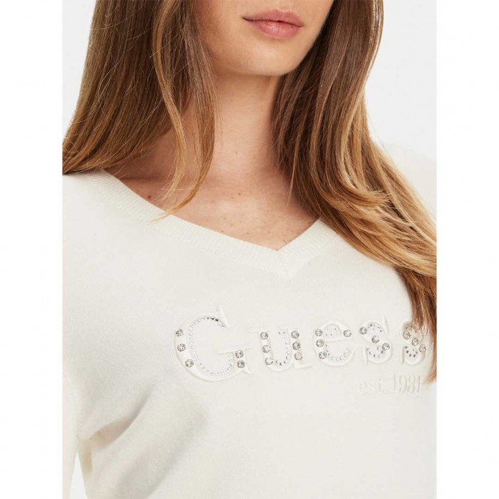 GUESS WOMAN PULLOVER ECRU