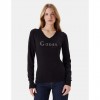 GUESS WOMAN PULLOVER LOGO BLACK GUESS WOMAN PULLOVER LOGO BLACK