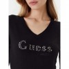 GUESS WOMAN PULLOVER LOGO BLACK GUESS WOMAN PULLOVER LOGO BLACK