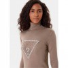 GUESS Women's Blouse Turtleneck Brown GUESS Women's Blouse Turtleneck Brown