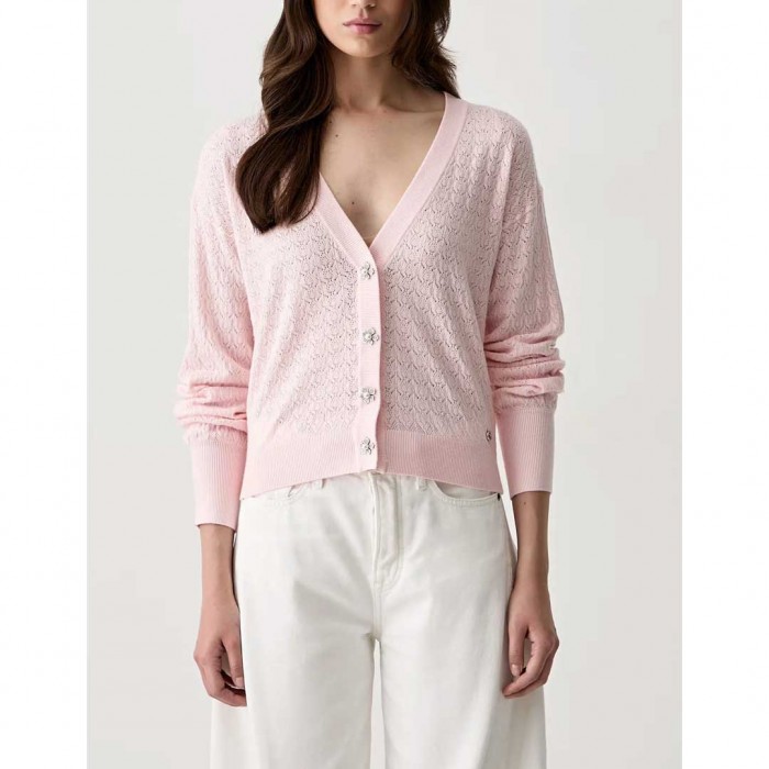 GUESS WOMAN CARDIGAN LIGHT PINK