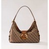 GUESS WOMAN BAG CAMDEN LATTE LOGO/COGNAC
