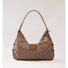 GUESS WOMAN BAG CAMDEN LATTE LOGO/COGNAC