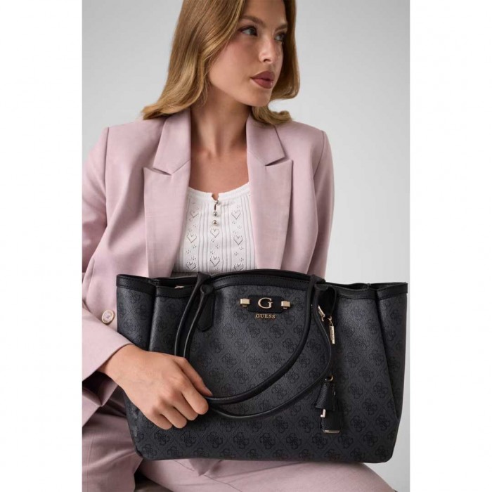 GUESS WOMAN BAG TOTE LINDSEY COAL LOGO