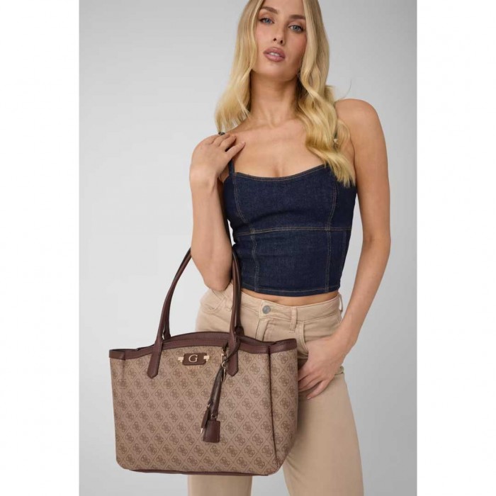 GUESS WOMAN TOTE BAG LATTE LOGO