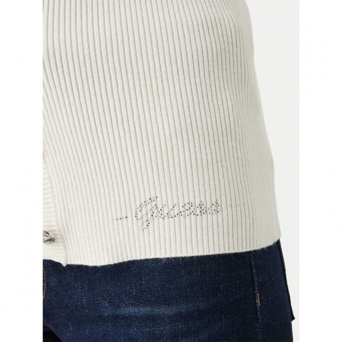 GUESS WOMAN RIP CARDIGAN WHITE