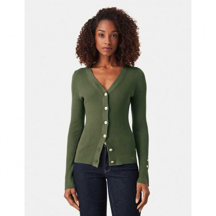 GUESS WOMAN RIP CARDIGAN GREEN