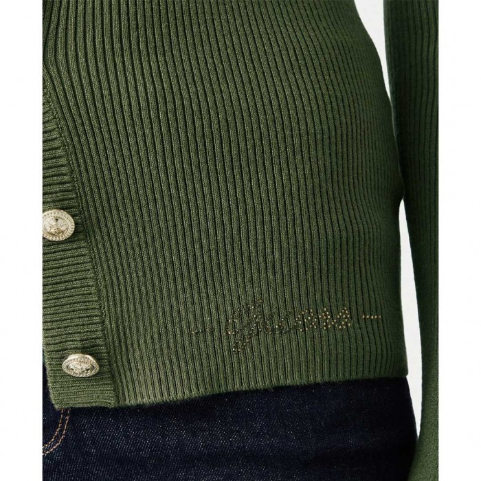 GUESS WOMAN RIP CARDIGAN GREEN