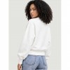 GUESS WOMAN PULLOVER LOGO PRINT ECRU
