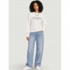 GUESS WOMAN PULLOVER LOGO PRINT ECRU