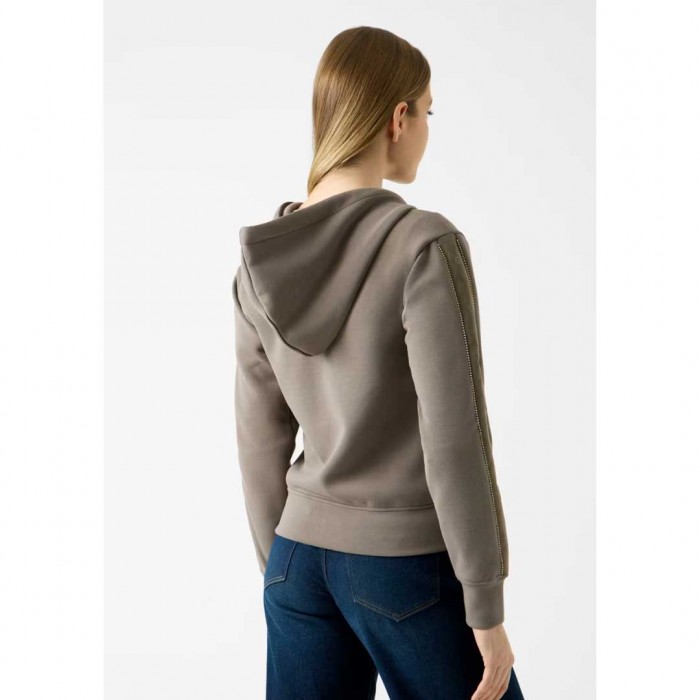 GUESS WOMAN ZIP HOOD BROWN