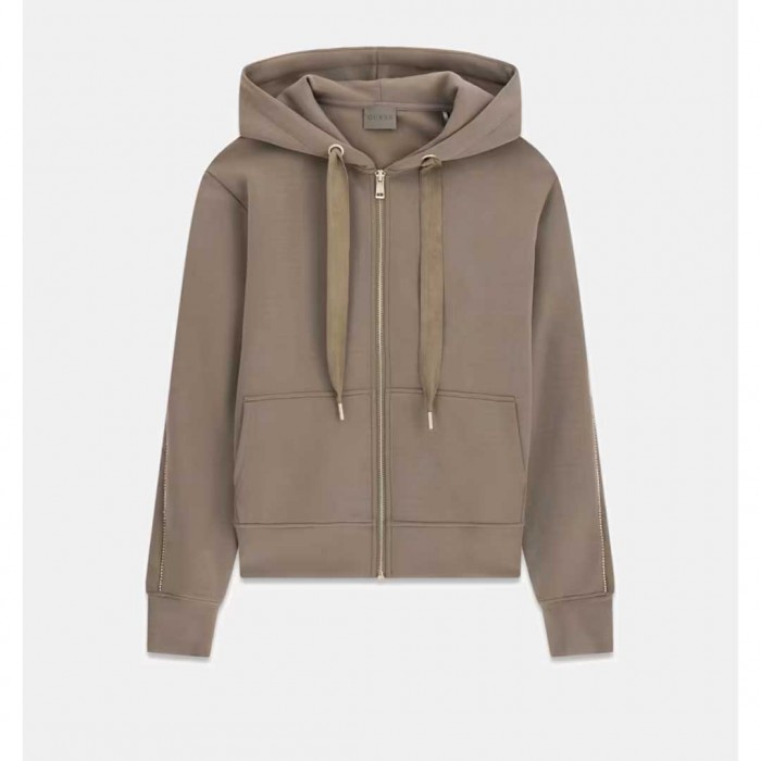GUESS WOMAN ZIP HOOD BROWN