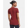 GUESS WOMAN LOGO TRIANGLE T SHIRT DARK RED