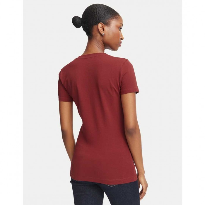 GUESS WOMAN LOGO TRIANGLE T SHIRT DARK RED