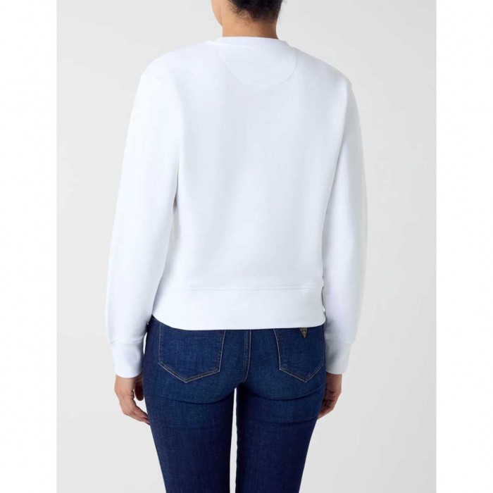 GUESS WOMAN SWEATSHIRT LOGO WHITE