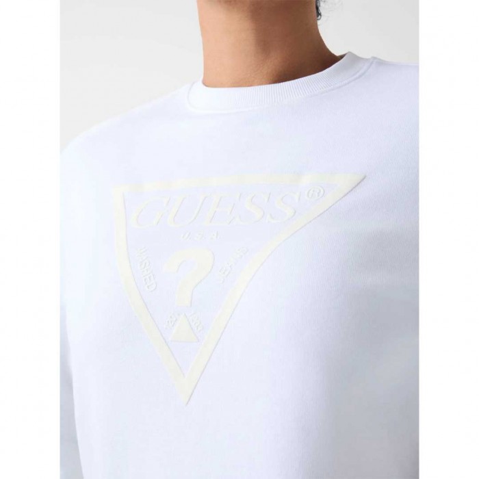 GUESS WOMAN SWEATSHIRT LOGO WHITE