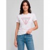 GUESS WOMAN LOGO TRIANGLE T SHIRT WHITE