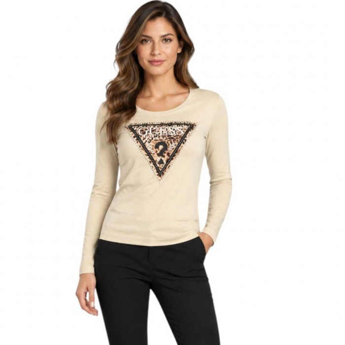 GUESS WOMAN BLOUSE LONGSLEEVE BEIGE